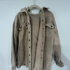 Tan Corduroy Button-Up Jacket